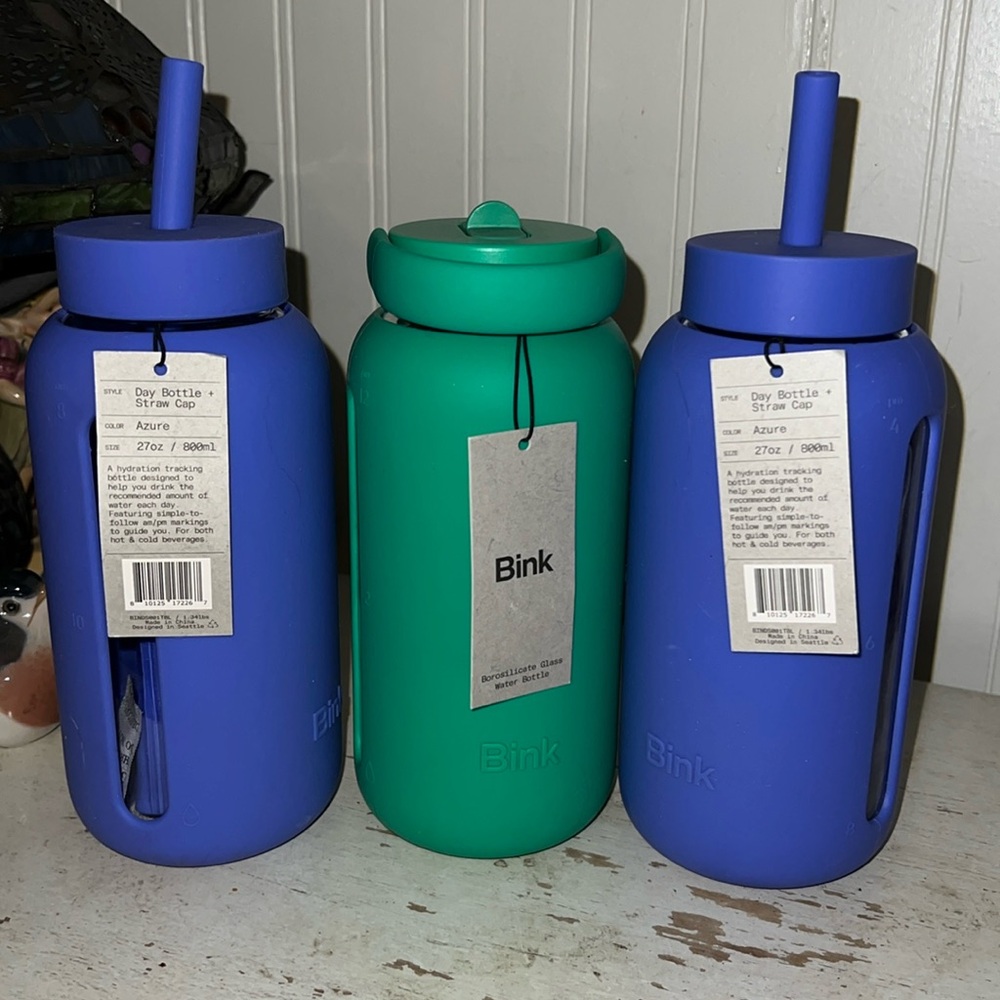 Lot 3 NWT Blink day water bottles green  & purple 27 oz